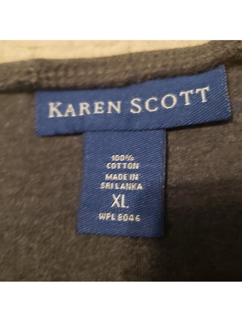 Karen Scott Charcoal Gray Long Sleeeve T-Shirt - Picture 3 of 5